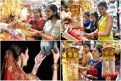 karwa chauth 2021 : करवा चौथ के मद्देनजर बाजारों में तेजी से बढ़ रही है भीड़।