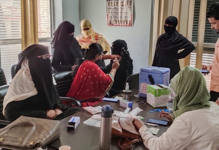 7580 people got vaccines at 79 booths in the district