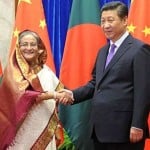 बांग्लादेश की प्रधानमंत्री शेख हसीना और चीन के राष्ट्रपति शी जिनपिंग।