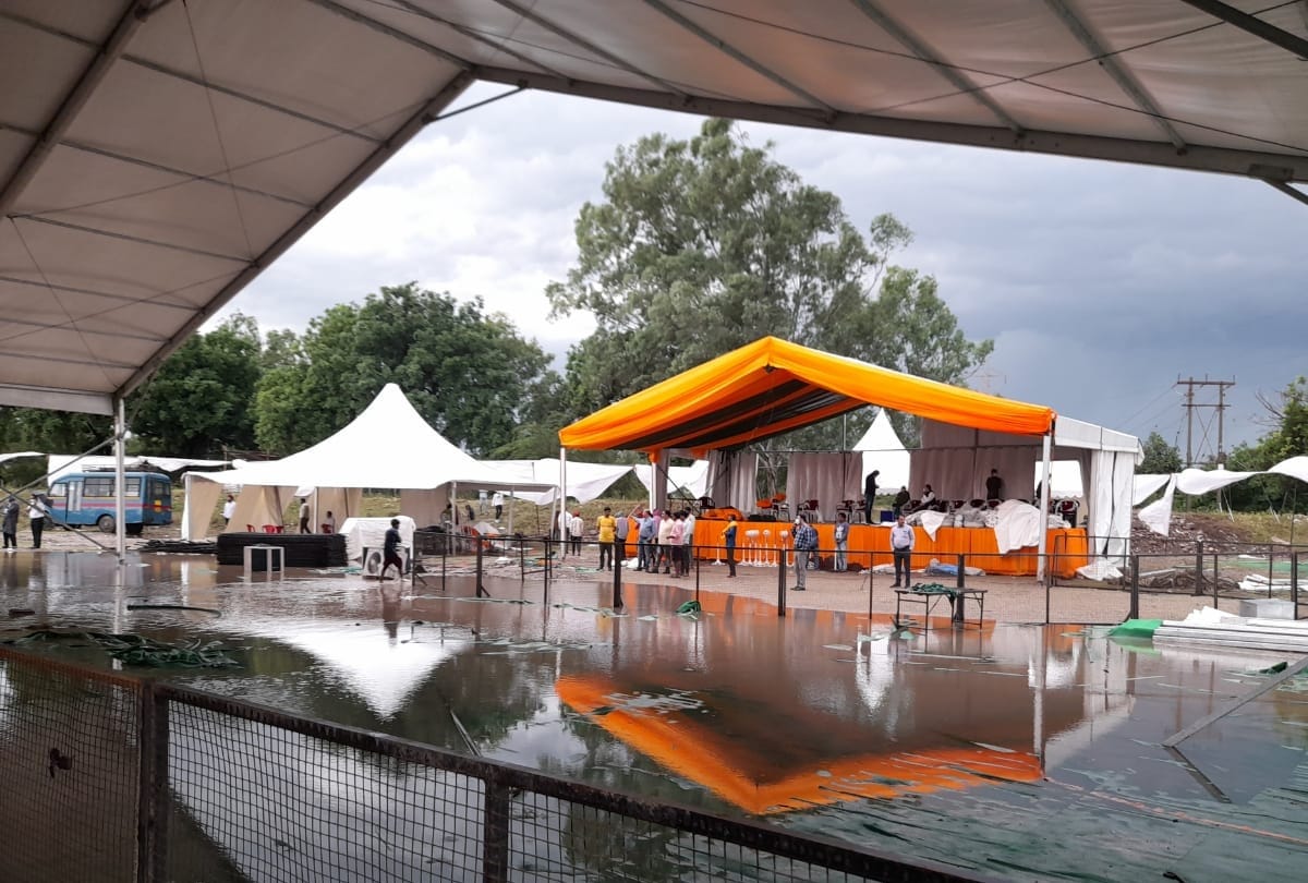 Amit Shah will address rally in Zorawar Singh auditorium venue changed due to heavy rain