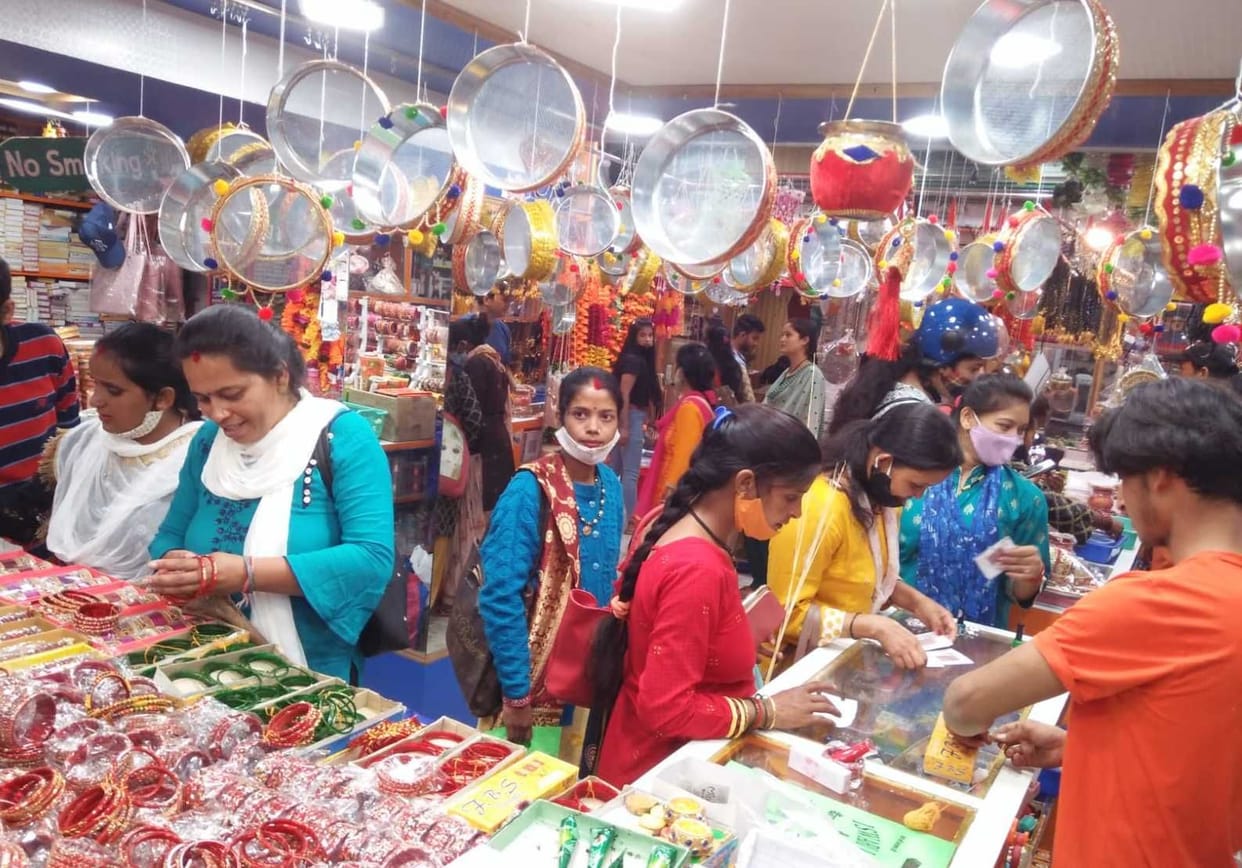 Karvachauth Celebration in Shops