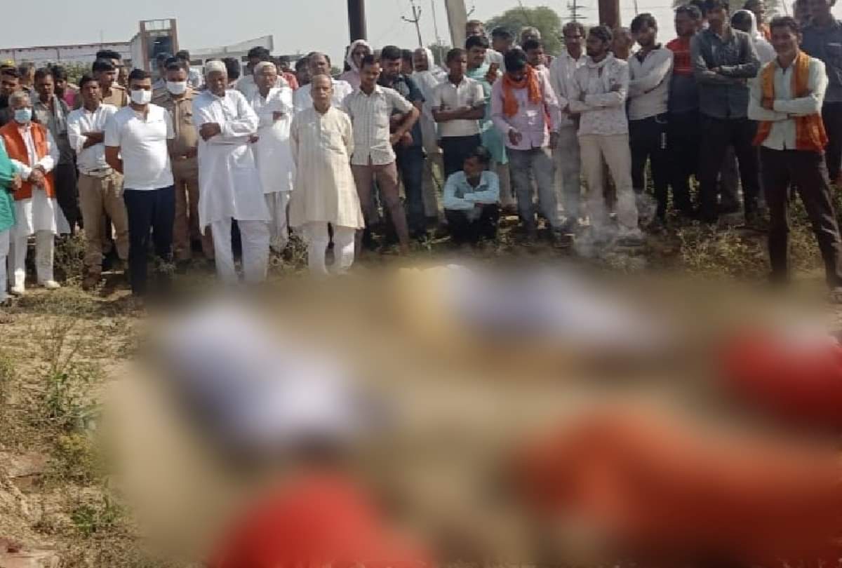 Haryana road accident five people of a family cremated in firozabad