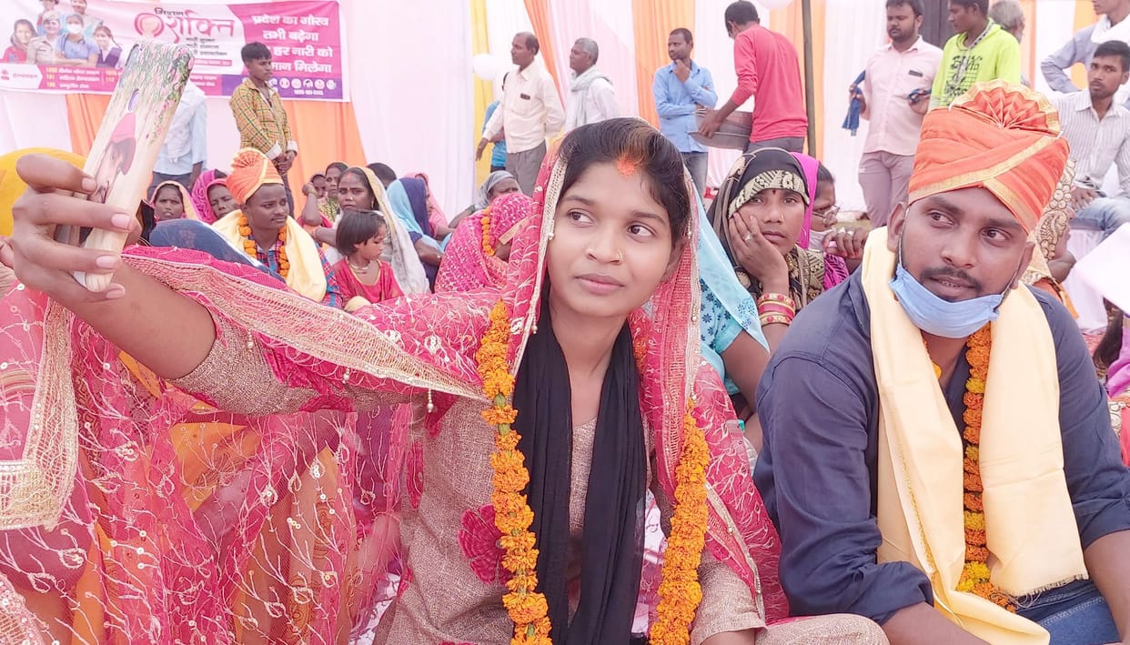 On one side the Vedic mantras resonate and on the other side the marriage is accepted.