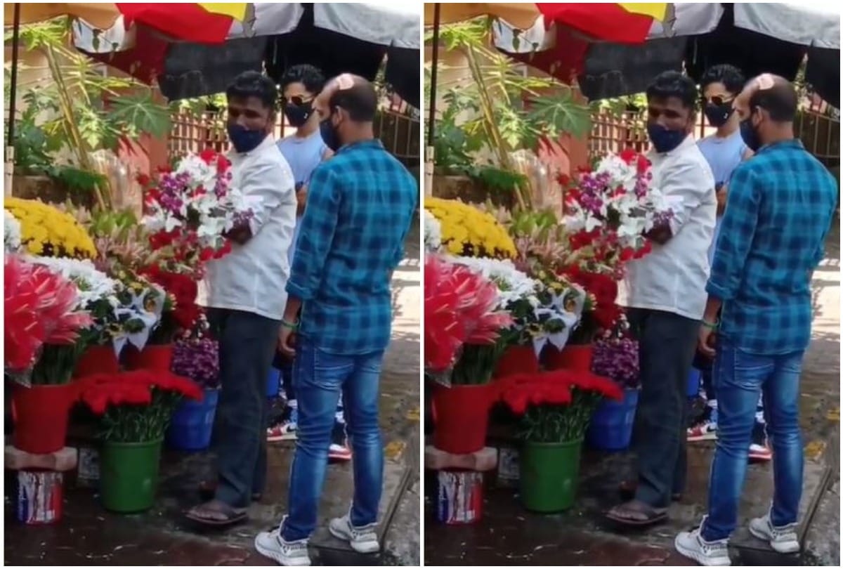 Ishaan Khatter spotted buying flowers before paying Ananya Panday a visit
