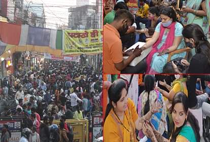 Karwa Chauth 2021: Heavy Crowd in Uttarakhand Market till late night photos