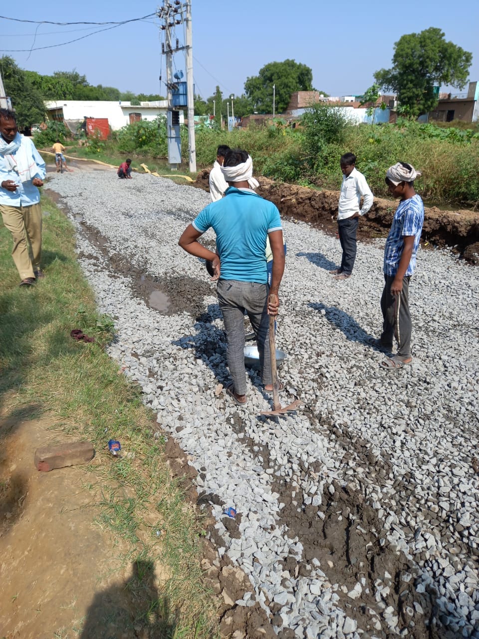 Road construction got started, road construction also started