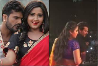 Throwback when fans got crazy seeing khesari lal yadav and kajal raghwani performing on song sarson ke sagia