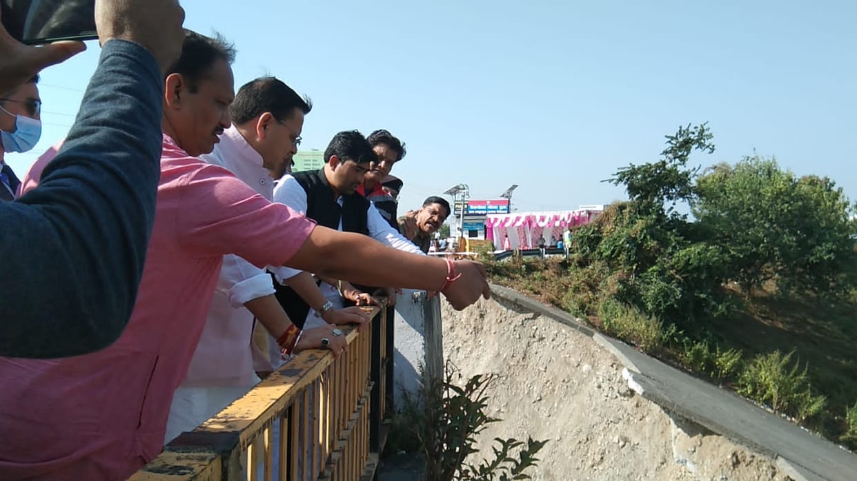 Uttarakhand disaster: Haldwani Gaula bridge approach road drown, Chief Minister Pushkar Singh Dhami arrived to inspect