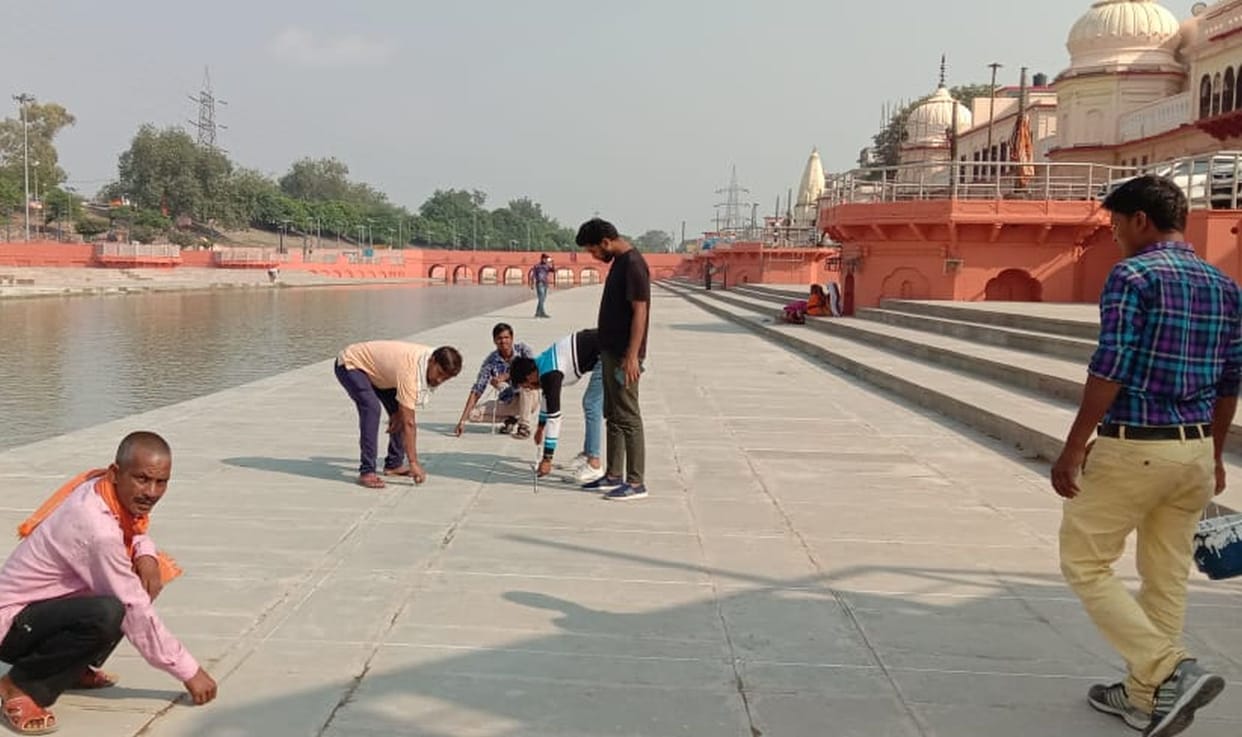 Marking work started on the Ghats of Deepotsav