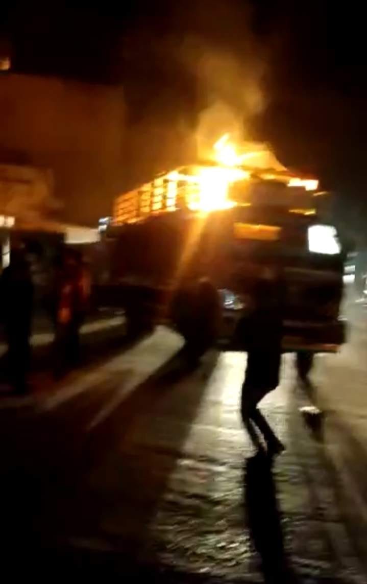 ht line wire, truck burned