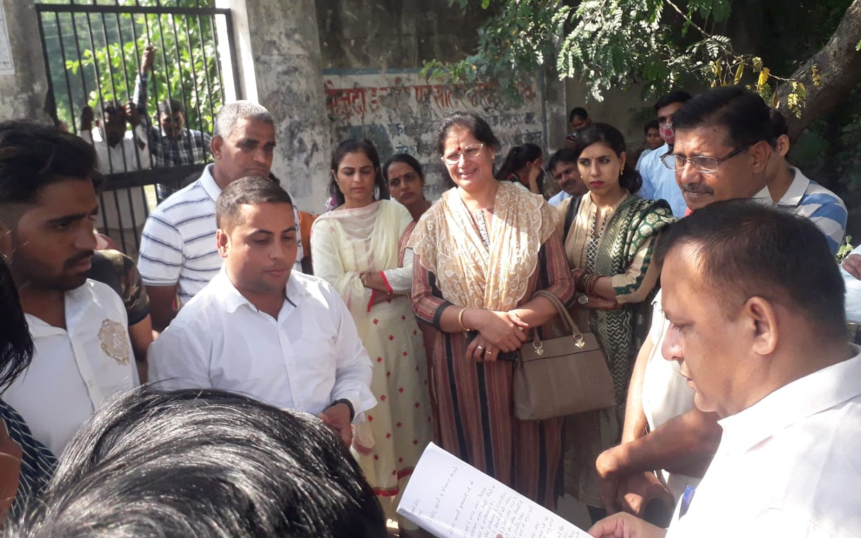 Students lock the gate for the demand to start PG course in the college