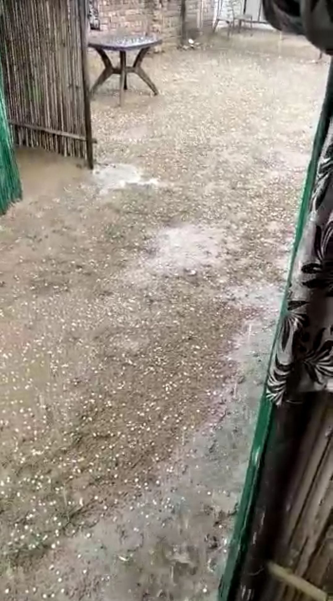 Hail fell in village Duloth, light rain fell in other areas