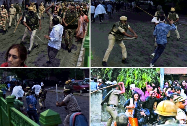 Police lathicharge on vocational teachers in Panchkula
