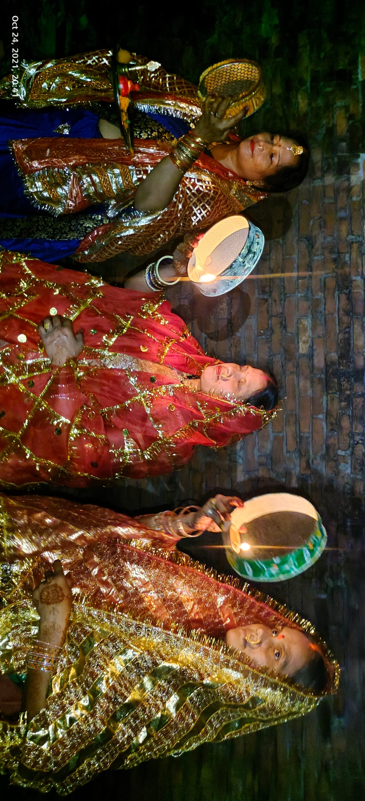 Suhagins did Karvachauth for the long life of husband,