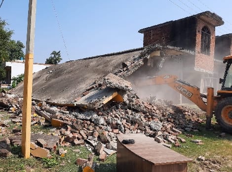 Bulldozer run on illegal colony being built in ISKCON City