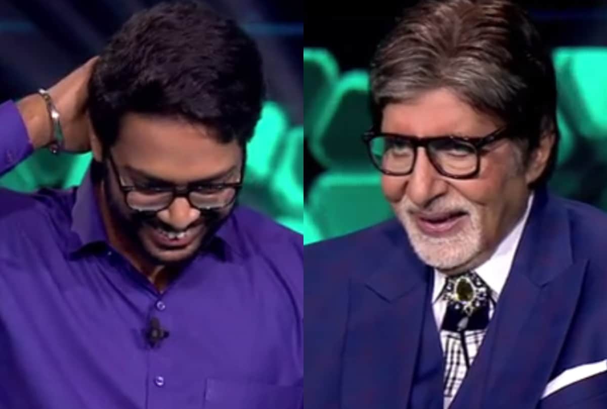 kaun banega carorepati 13 amitabh bachchan impressed by the contestant aditya who mimicking nana patekar