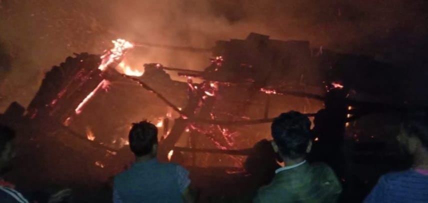 home burnt in seraj