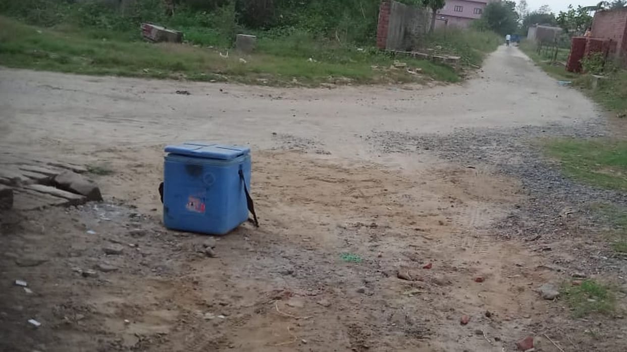 Vaccine carrier left after vaccination