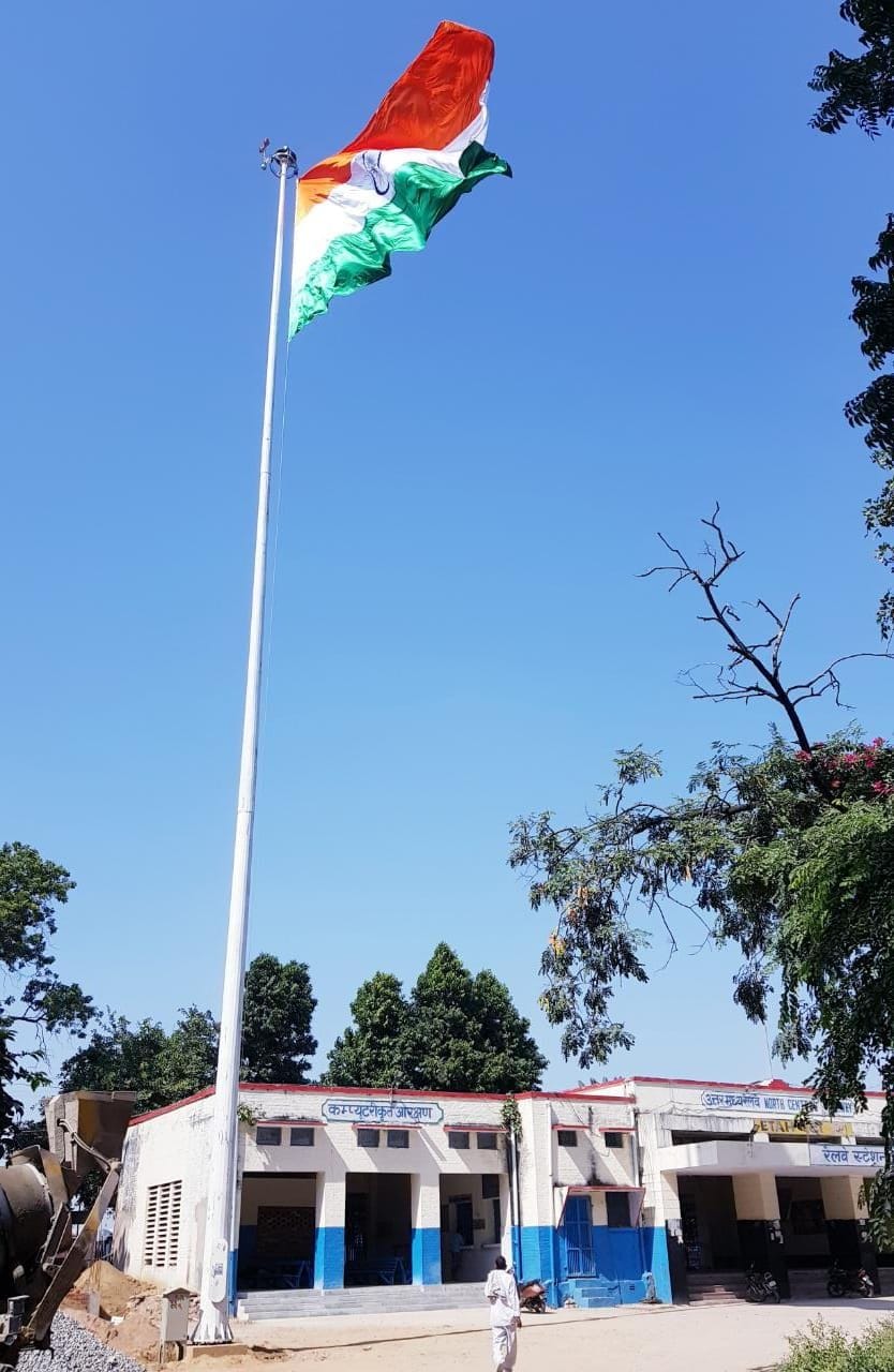 100 feet high national flag in the grip of darkness