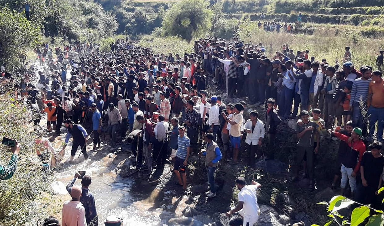 Villagers gathered in Maun fair, caught fish