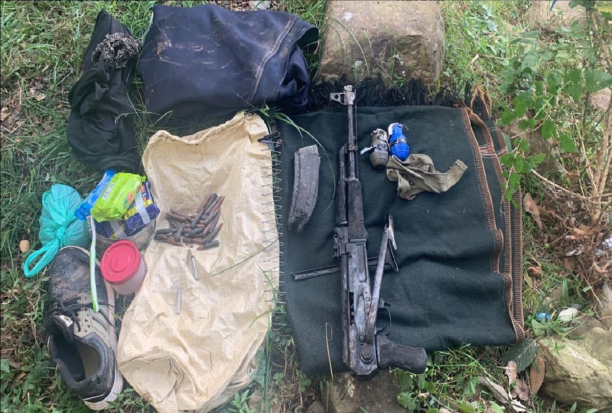 Poonch encounter Arms and ammunition recovered from encounter site during a search operation in Bhatadudia forest
