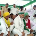 किसान महापंचायत में पहुंचे राकेश टिकैत।