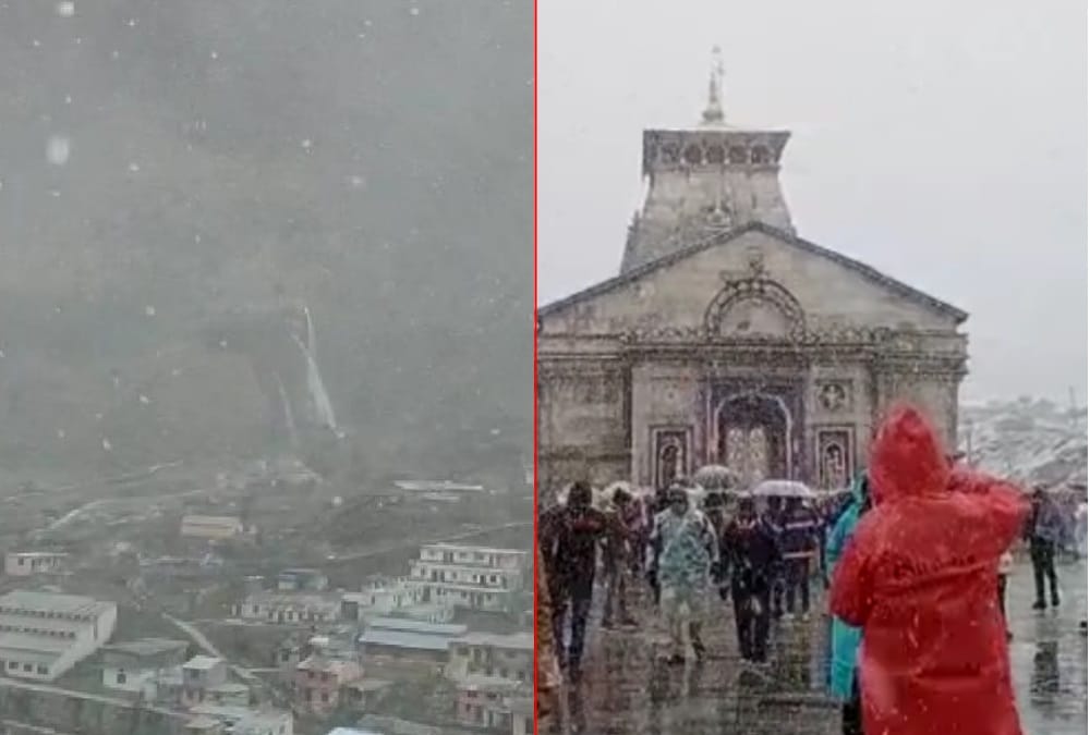 Uttarakhand Weather Update Today: Season's First Snowfall in Badrinath See Snow Cover hilly area beautiful Visuals