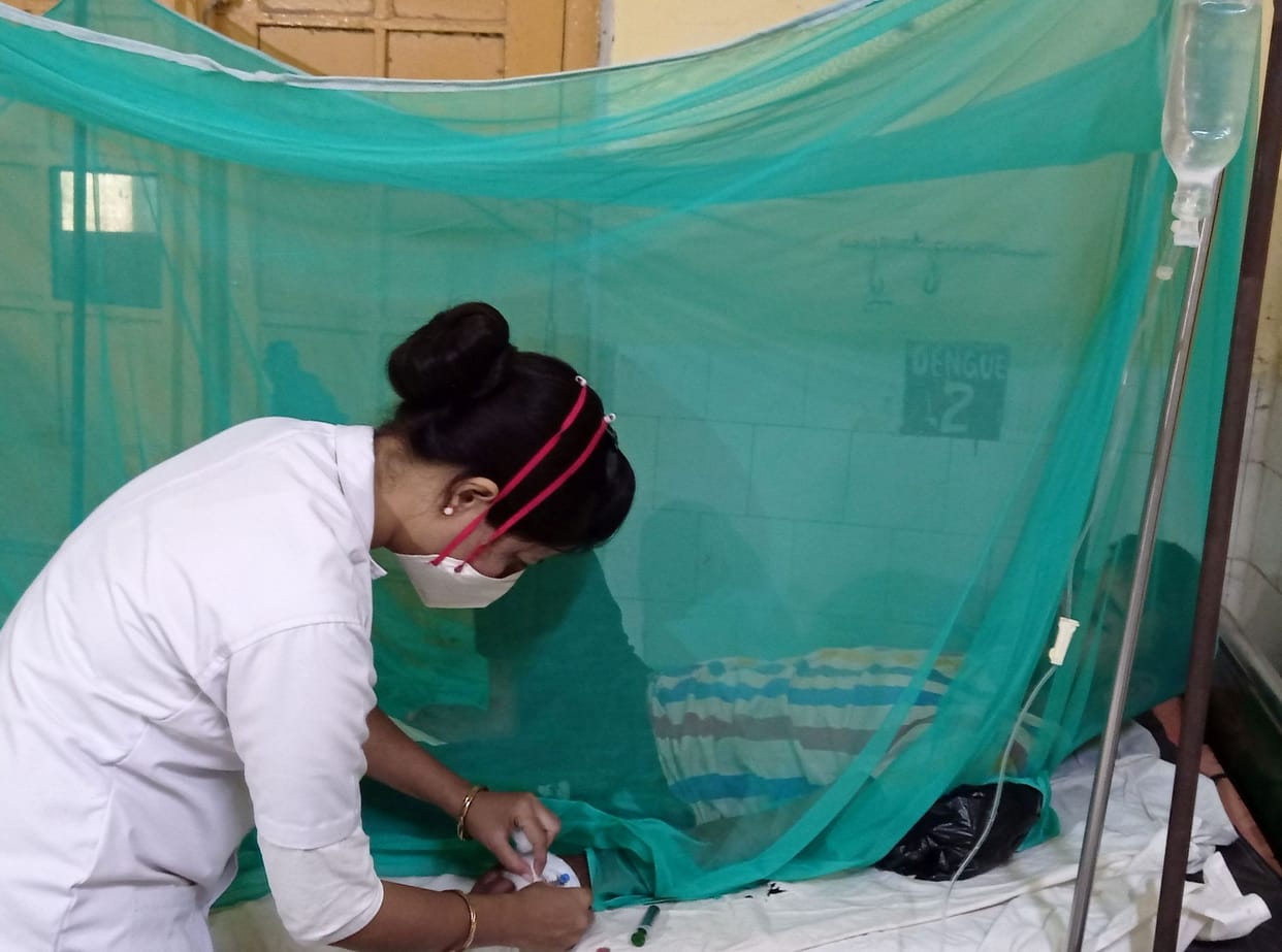 Bed filled in child ward, six children troubled by fever and admitted