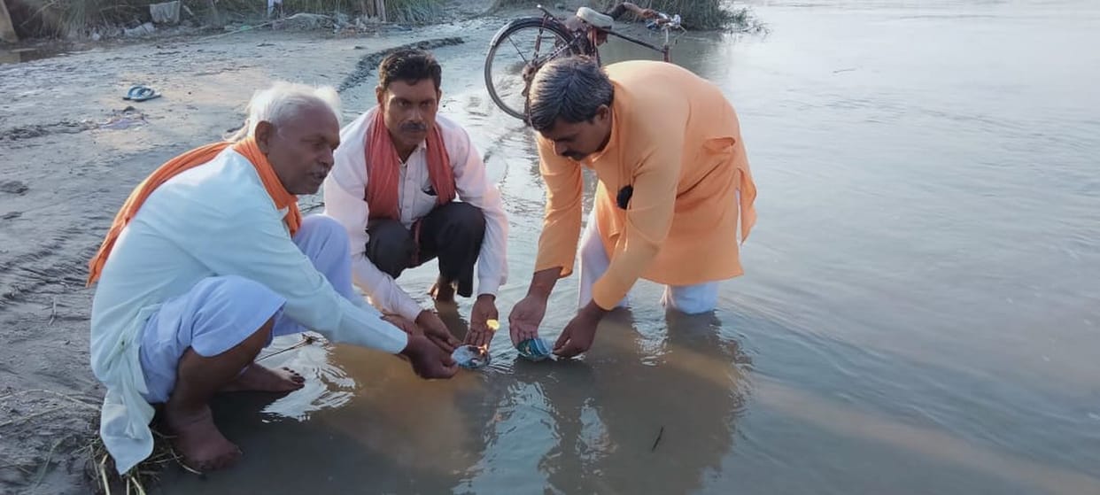 There is no water in the pure stream of Mother Ganga, nectar flows