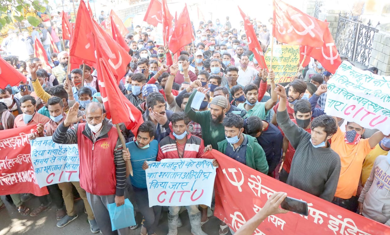 Strike for the demands of Fourlane Workers Union