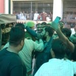 आरोपी छात्रों की पेशी के बाद हंगामा