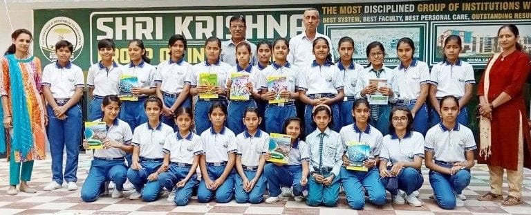 Rangoli program organized on Deepawali festival in Shri Krishna School, Mahendragarh