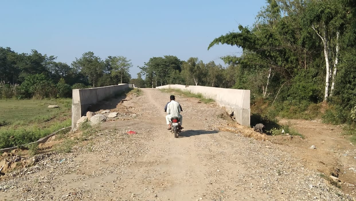 The work of bridge construction from Chhachhrauli to Shahpur hanged
