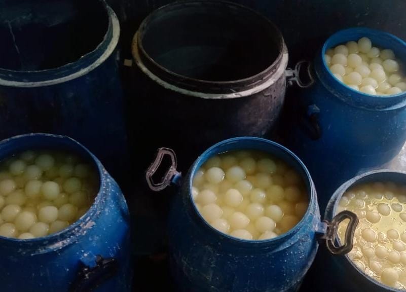 Rasgulla factory raided in Indra Vihar Colony, 4 samples filled