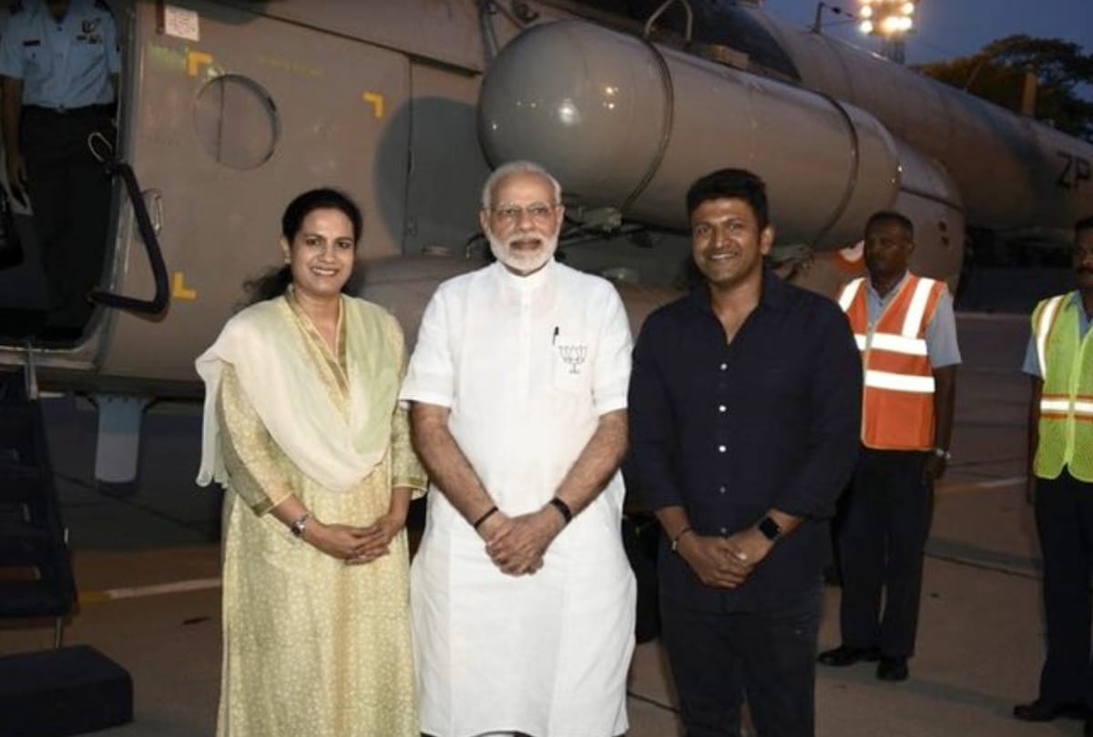 Actor Puneeth Rajkumar PM Modi and CM Basavaraj Bommai pay tribute to the actor
