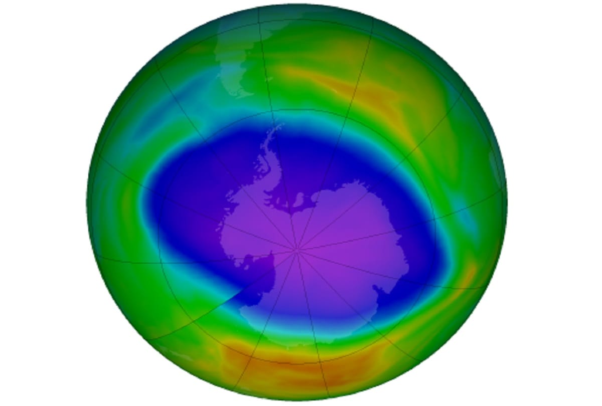This year ozone hole eight times bigger than India extended a maximum of 24.8 million square kilometers