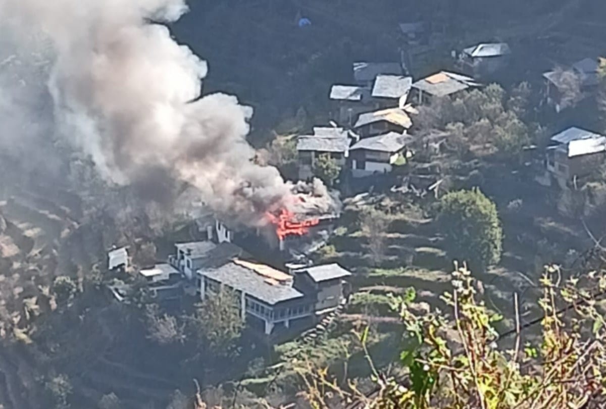Three storey house gutted in  fire at Chhatrari village Chamba Himachal Pradesh
