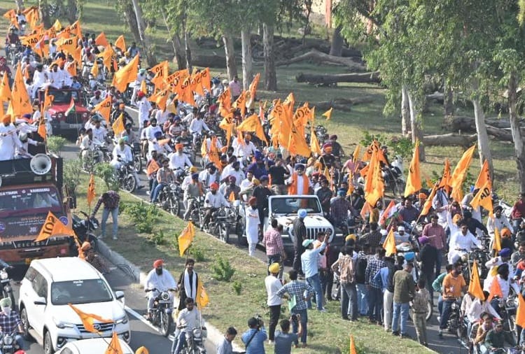 Shiromani Akali Dal taking out march from Attari Border Against increase of BSF Jurisdiction 