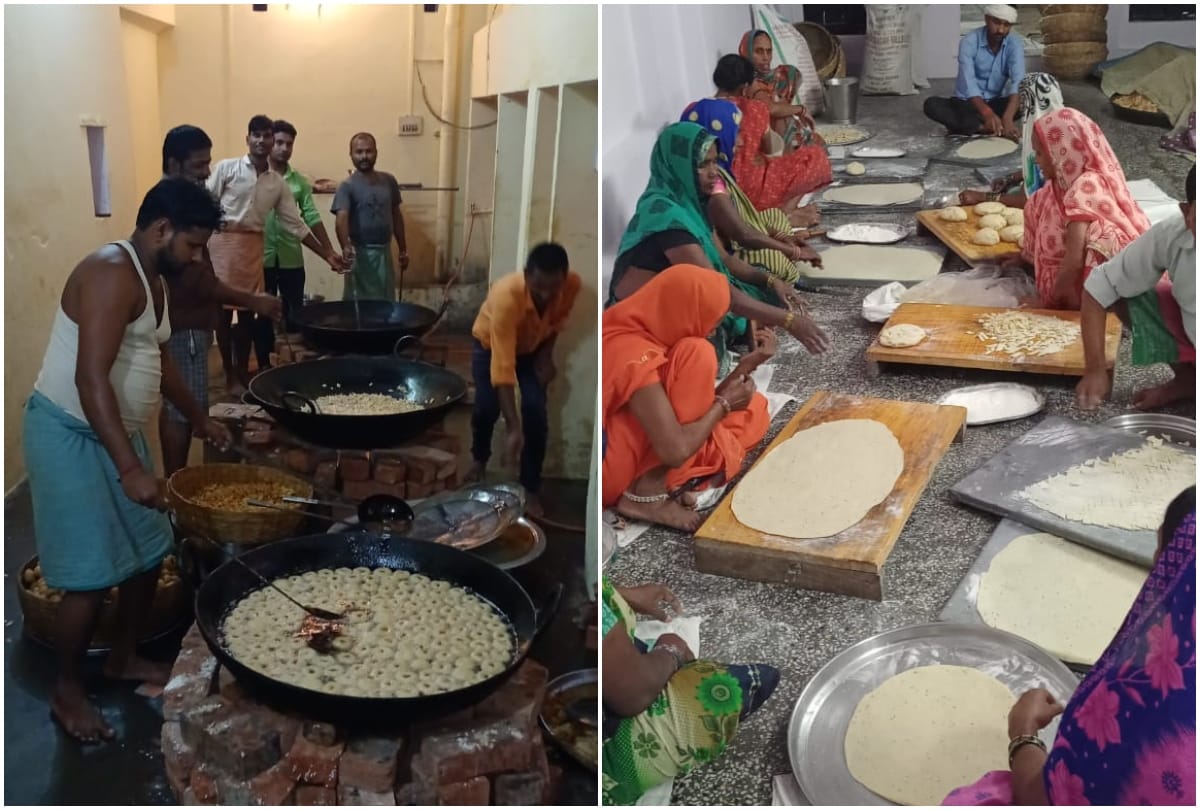 Dhanteras 2021 mata annapurna darshan temple goddess of food and wealth decorated 75 people working to prepare bhog prasad