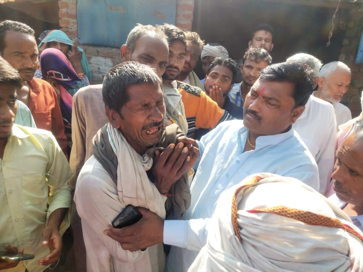 The canter hit a tractor-trolley loaded with paddy, the farmer died
