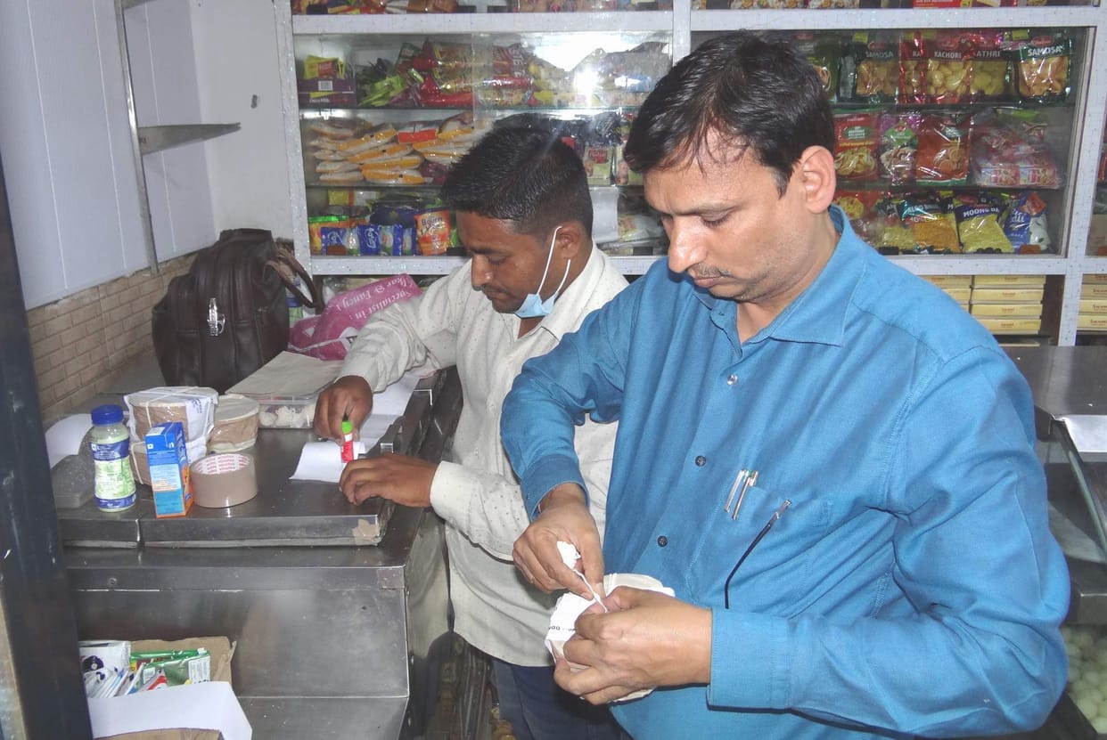Seven samples filled from sweets shop