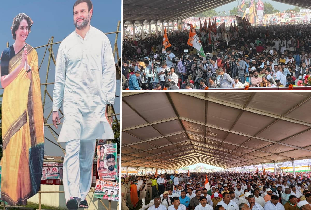 People gathered at Priyanka Gandhi Pratigya rally in Gorakhpur
