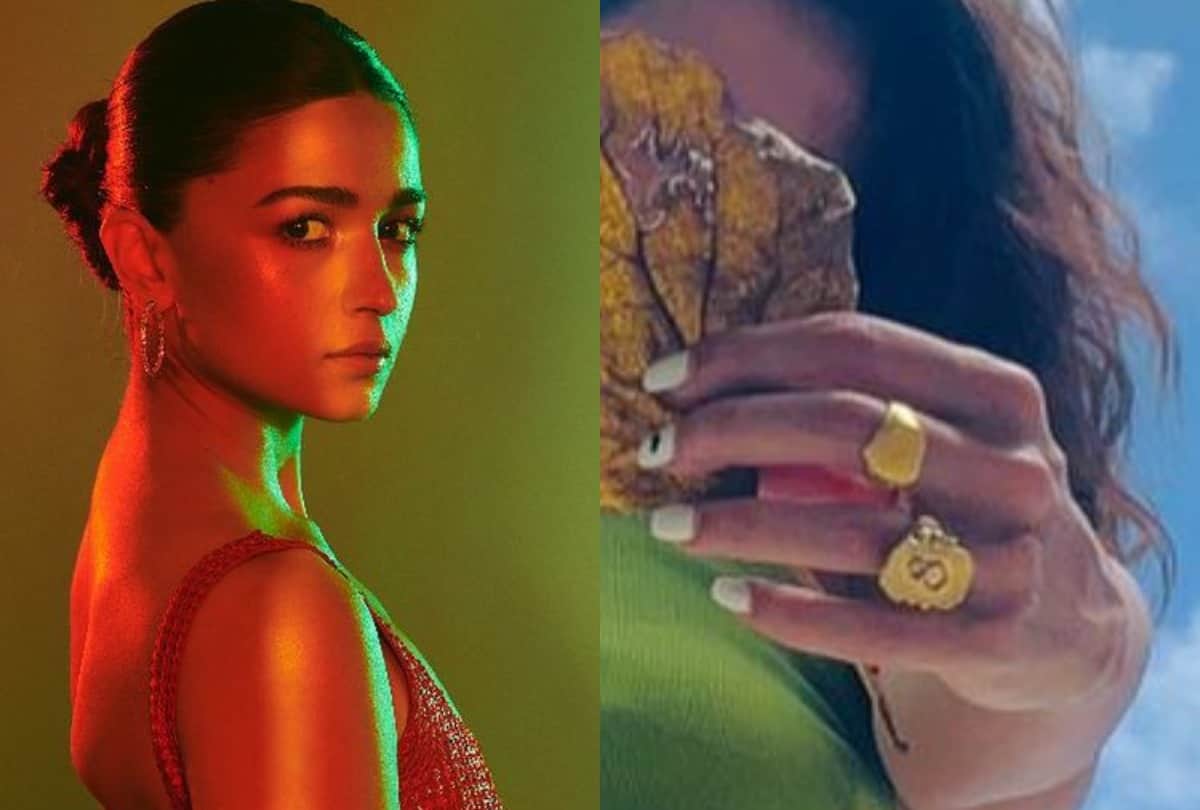 alia bhatt shows love for ranbir kapoor wear his  lucky number 8 ring on her finger viral photo
