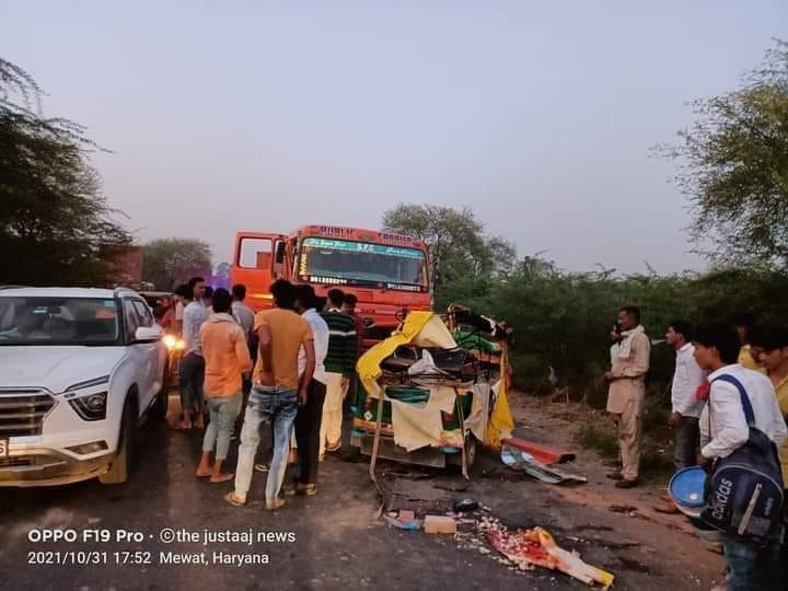 Cargo hit auto, three killed, accident on Gurugram-Alwar National Highway