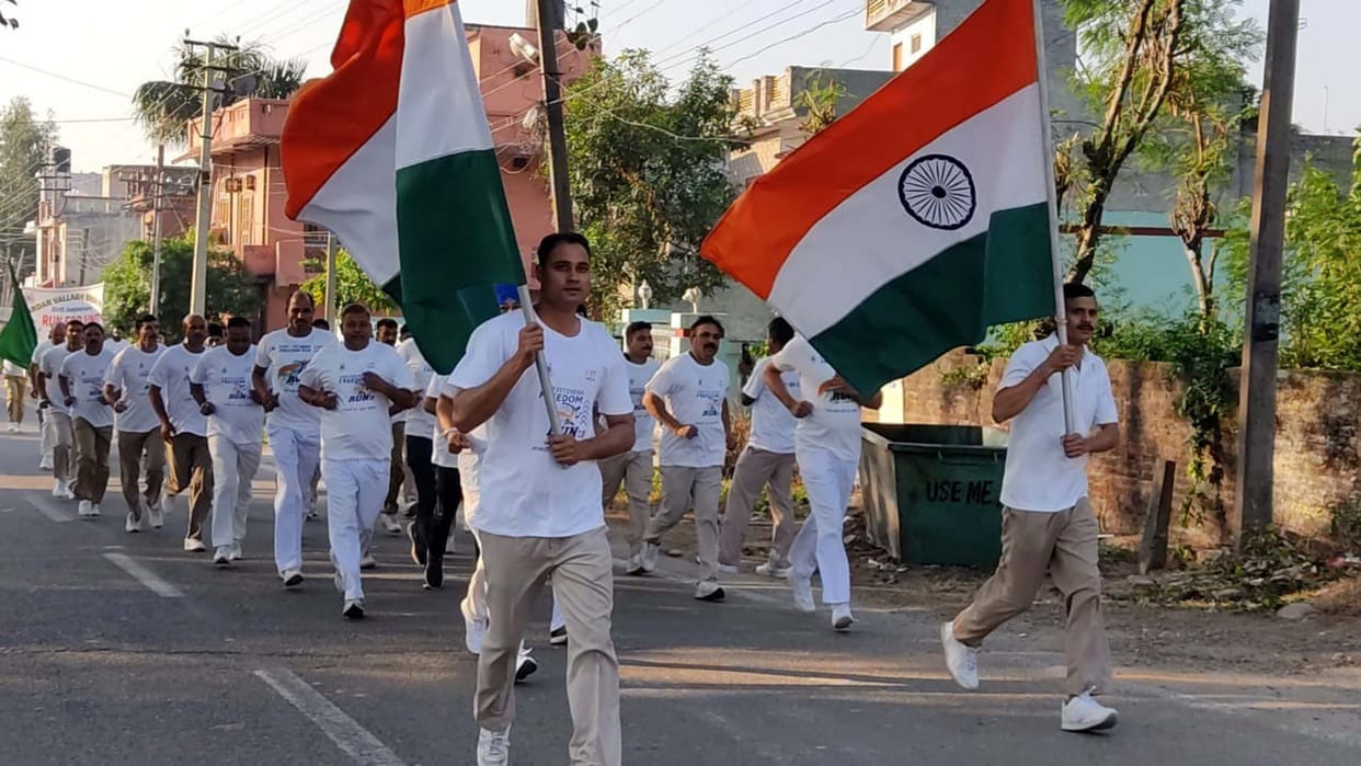 CRPF jawans run on National Unity Day