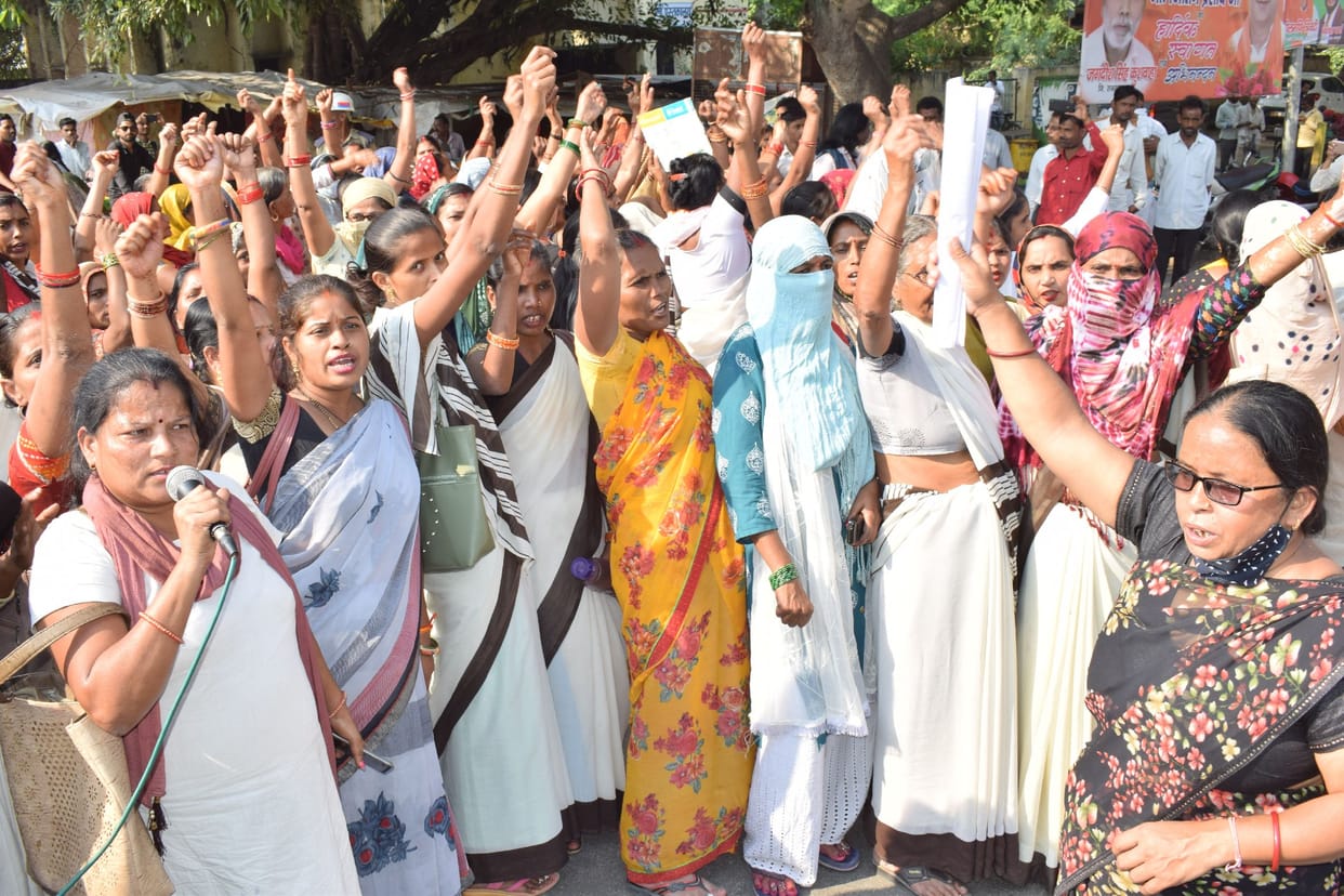 protest asha workers