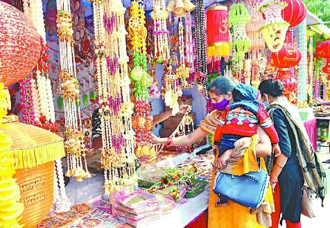 Market decorated for Dhanteras and Diwali