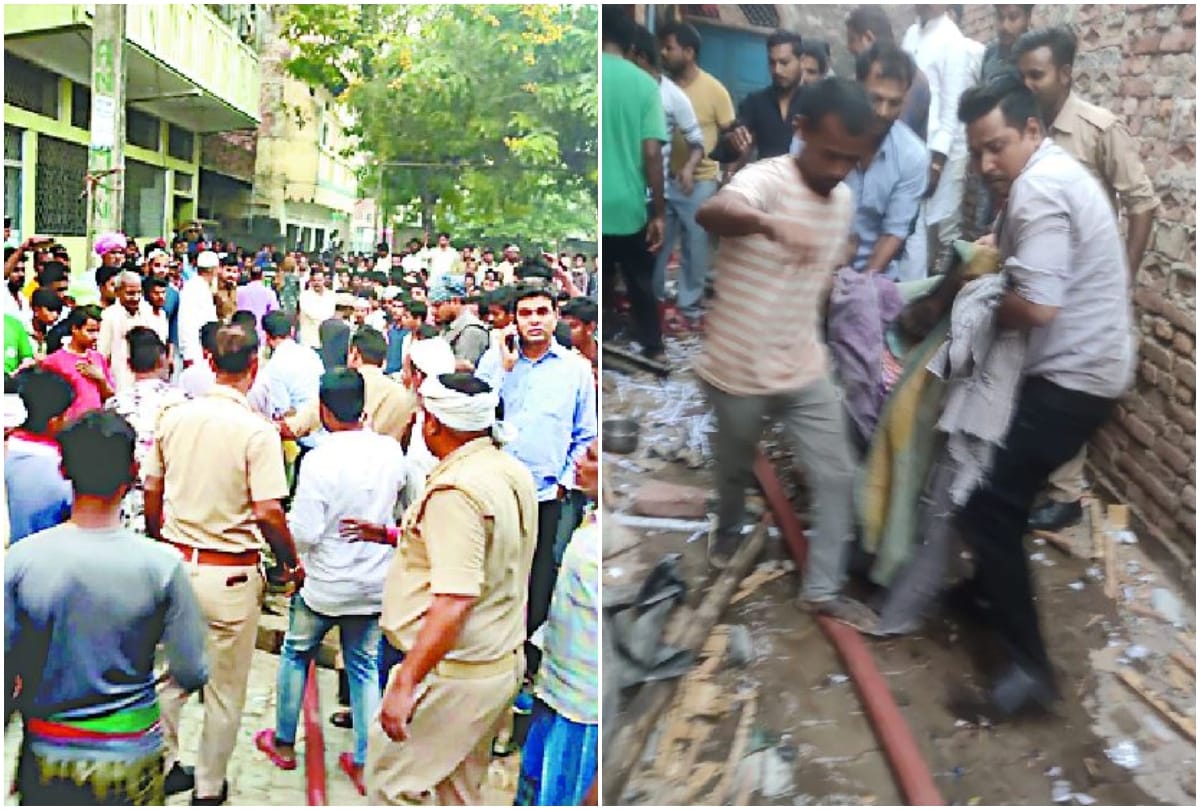 patakha factory blast in jaunpur roof of house blew away with explosion, people were shaken  see photos