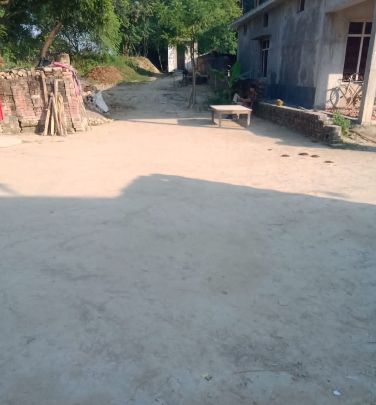 Silence breaking the sirens of police vehicles in Thaura village