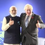 प्रधानमंत्री नरेंद्र मोदी और उनके ब्रिटिश समकक्ष बोरिस जॉनसन।